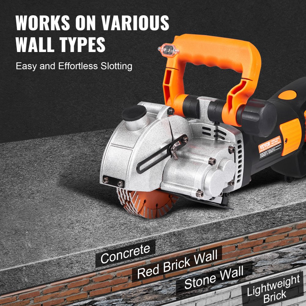 Elektrische Wandfräsmaschine, 5000 U/min, Wandschlitzfräse, 4800 Watt, Wandnutfräse, Schlitzmaschine, 42 mm, für Ziegel, Granit, Marmor, Beton, Fräser, Ausklinker, Nuter mit 5 x Sägeblättern Elektrische Wandfräsmaschine, 5000 U/min, Wandschlitzfräse, 4800 Watt, Wandnutfräse, Schlitzmaschine, 42 mm, für Ziegel, Granit, Marmor, Beton, Fräser, Ausklinker, Nuter mit 5 x Sägeblättern