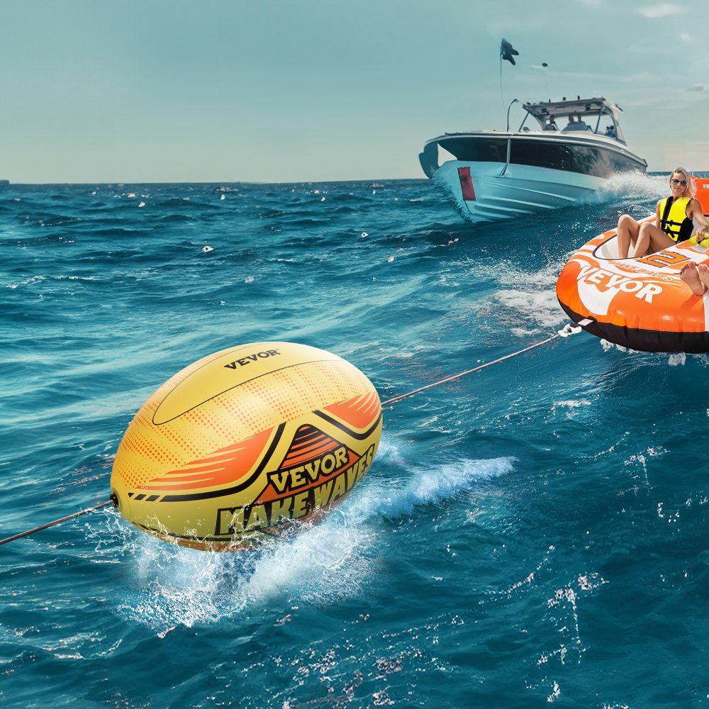 Booster Ball Towable Tube Rope Performance Ball, Thickened PVC Inflatable Balls for Boating and Water Sports - with High Tensile Strength Rope and Speed ​​Safety Valve