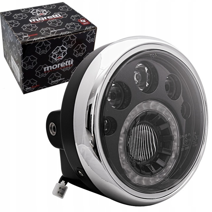 Moretti UNIVERSAL LED MOTORCYCLE HEADLIGHT REFMRZZ1LMOR000 APPROVED E-mark Moretti UNIVERSAL LED MOTORCYCLE HEADLIGHT REFMRZZ1LMOR000 APPROVED E-mark