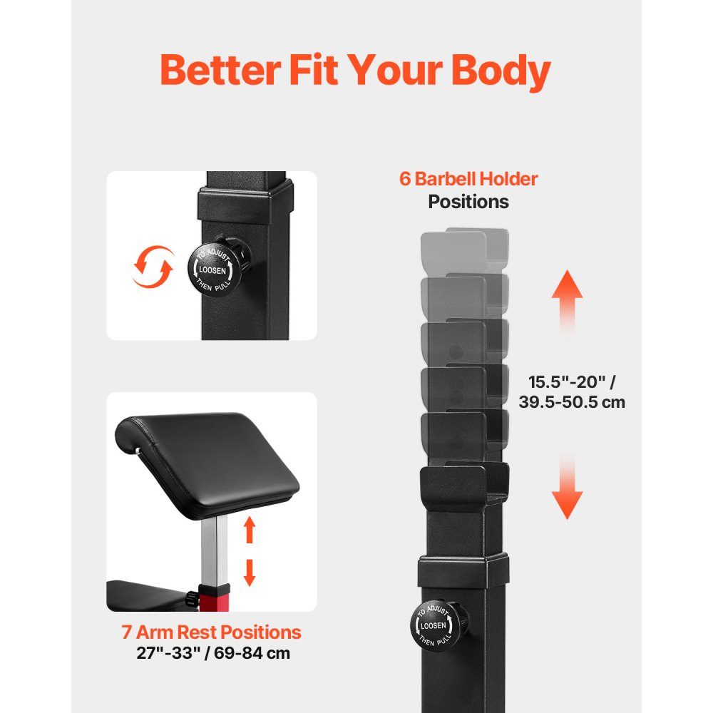 Preacher Curl Bench Halterbank met beenverlenging, krachttrainingsbanken (max. belasting 200 kg), fitnessbank voor thuis, fitnessapparatuur, geïsoleerd halterstation met zittende arm, trainingsbank
