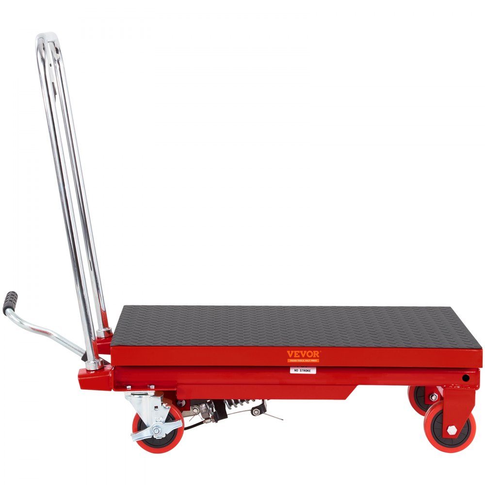 Table élévatrice à ciseaux hydraulique capacité de charge 230 kg chariot à table élévatrice plage de levage 220-720 mm table élévatrice atelier 700 x 450 mm plate-forme chariot élévateur à ciseaux ciseaux simples rouge usines entrepôts supermarchés