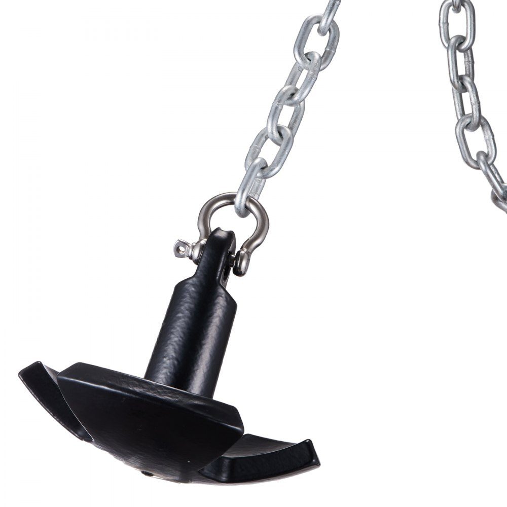Ancre de rivière, ancre de bateau en fonte avec revêtement en vinyle noir et manille. Ancre champignon de qualité marine de 11 livres pour bateaux jusqu'à 10 pieds. Excellent pouvoir de rétention dans les rivières et les lacs