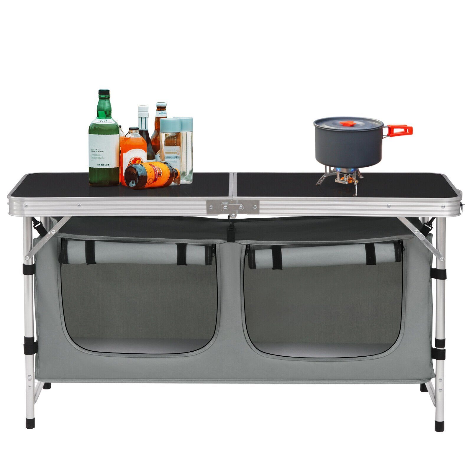 Campingküche Aluminium Küchenbox Campingschrank Klappschrank Windschutz Outdoor