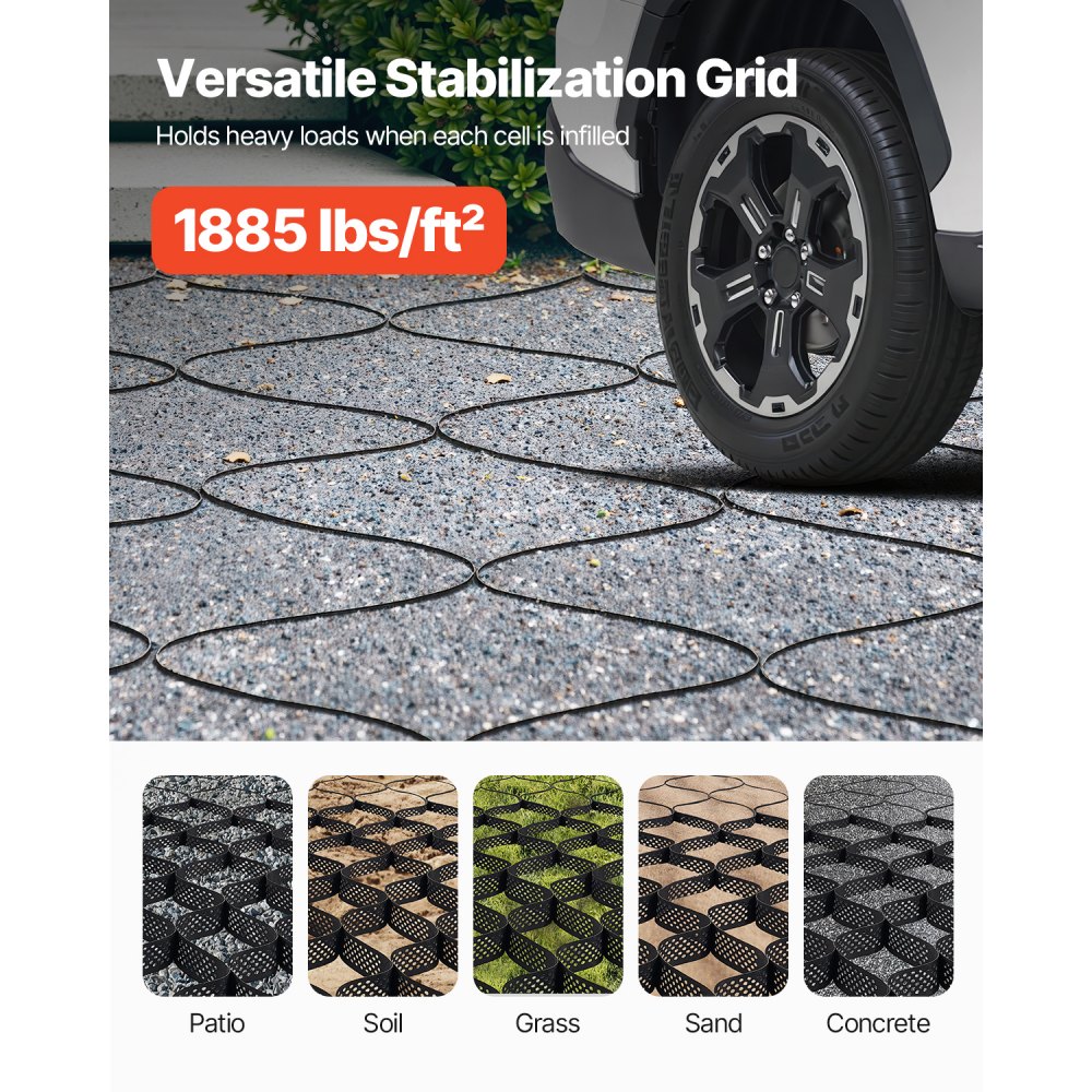 Kiesgitter, 100 mm Tiefe, Rasengitter 5200 x 2700 mm, Kieswabe, Wabengitter HDPE, durchlässiges Geogitter zur Auffahrtstabilisierung, für Garten, Terrasse, Gehweg, Wohnmobil-Parkplätze Kiesgitter, 100 mm Tiefe, Rasengitter 5200 x 2700 mm, Kieswabe, Wabengitter HDPE, durchlässiges Geogitter zur Auffahrtstabilisierung, für Garten, Terrasse, Gehweg, Wohnmobil-Parkplätze