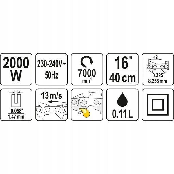 Elektrische Kettensäge Kettensäge Yato 2000 W / 2,72 PS