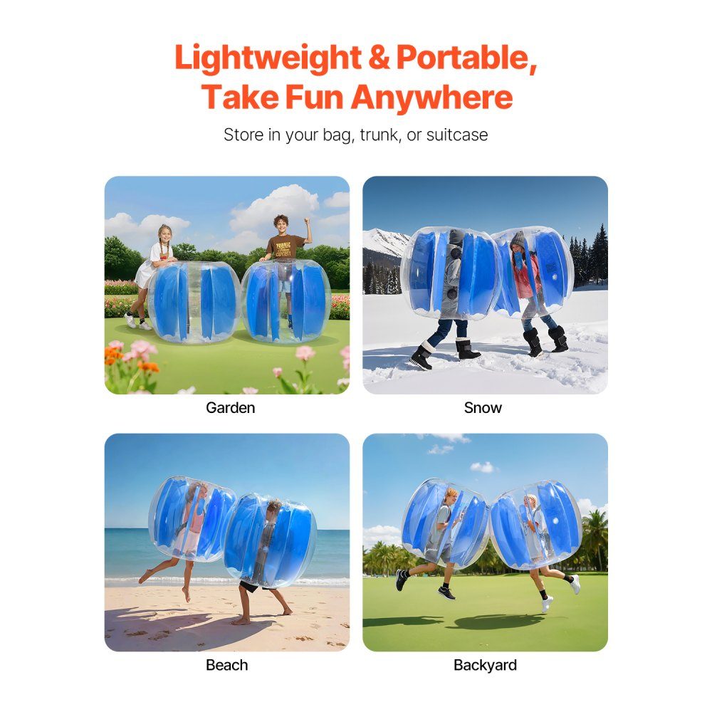 Aufblasbarer Bumper-Ball (1 Stück), 1,2 m, robust, 0,5 mm dick, PVC, Blasenklopfer, Kollisionsball für Outdoor-Sport, Mannschaftsspiele, Spielzeug für Yard Park (blaue Streifen)