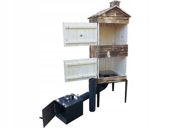 Grillräucherofen Räucherset XXXL GARTENRäucherei im Set aus Feuerhaken, Rohren etc. aus Holz. Handgefertigtes Design 6