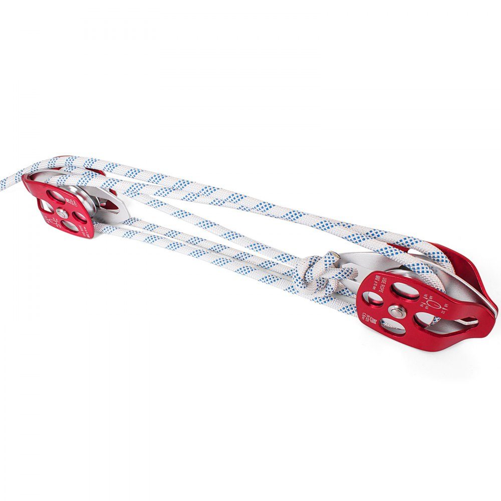 Block und Tackle mit zwei Rollen, 3492,66 kg, Umlenkrolle, 457,2 cm, 1,27 cm doppelt geflochtenes Seil