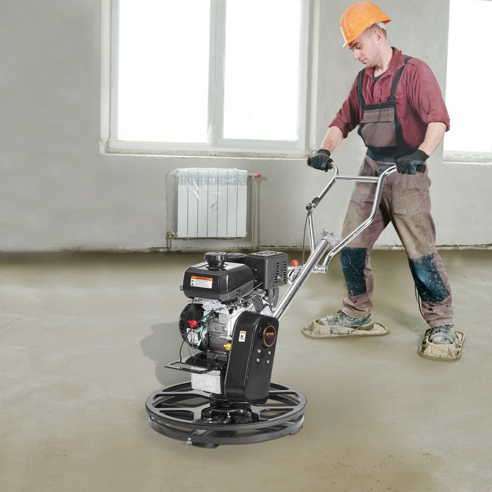 Power Trowel, 24" Hand-Held Cement Trowel with Trowel Pan, 6 HP Gas Powered Surface Trowel for Smooth Concrete Surfaces, Heavy Duty Commercial Screed and Concrete Cement Trowel with Trowel Blade, Orange Power Trowel, 24" Hand-Held Cement Trowel with Trowel Pan, 6 HP Gas Powered Surface Trowel for Smooth Concrete Surfaces, Heavy Duty Commercial Screed and Concrete Cement Trowel with Trowel Blade, Orange