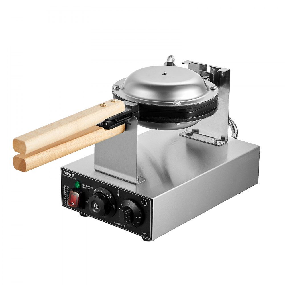 Kommerzielles Blasenwaffeleisen, Eierpfannkuchenmaschine 1400 W, Waffeleisen aus Edelstahl mit antihaftbeschichteter Backfläche, Temperatur- und Zeitkontrolle, für Restaurant-Bäckerei-Snackbar
