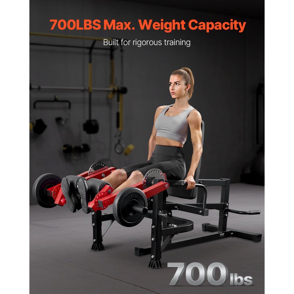 Leg Extension and Curl Machine, Seated Leg Twist Extension for Thighs, Adjustable Device for Special Lower Body Exercises, Training Bench for Home Gym (700lb Load Capacity)