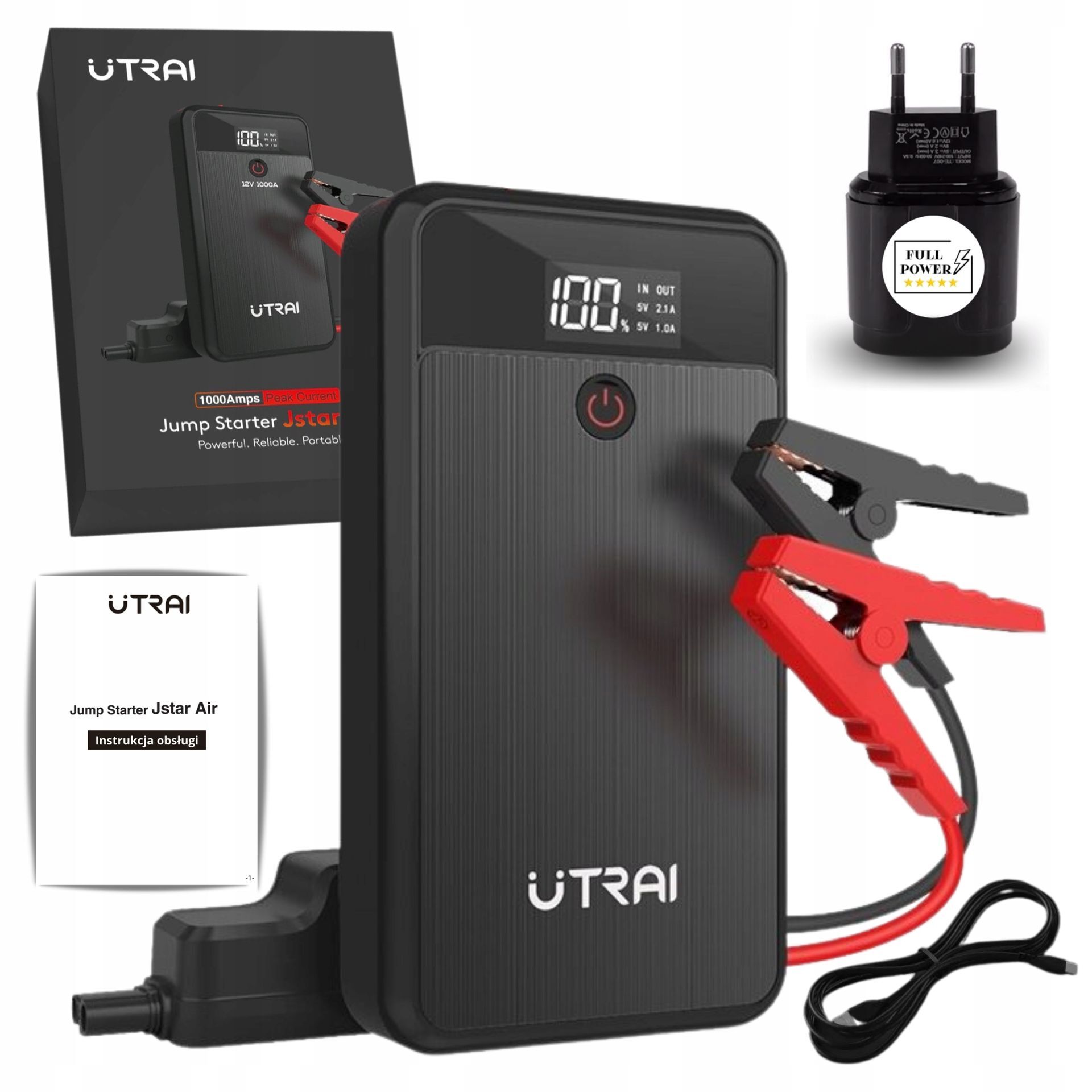 Démarreur Utrai Jstar Air avec accessoires pleine puissance + QC 3.0 POWERBANKS POWERBANK STARTER BOOSTER JUMP PUISSANT STARTER 1000A Démarreur Utrai Jstar Air avec accessoires pleine puissance + QC 3.0 POWERBANKS POWERBANK STARTER BOOSTER JUMP PUISSANT STARTER 1000A