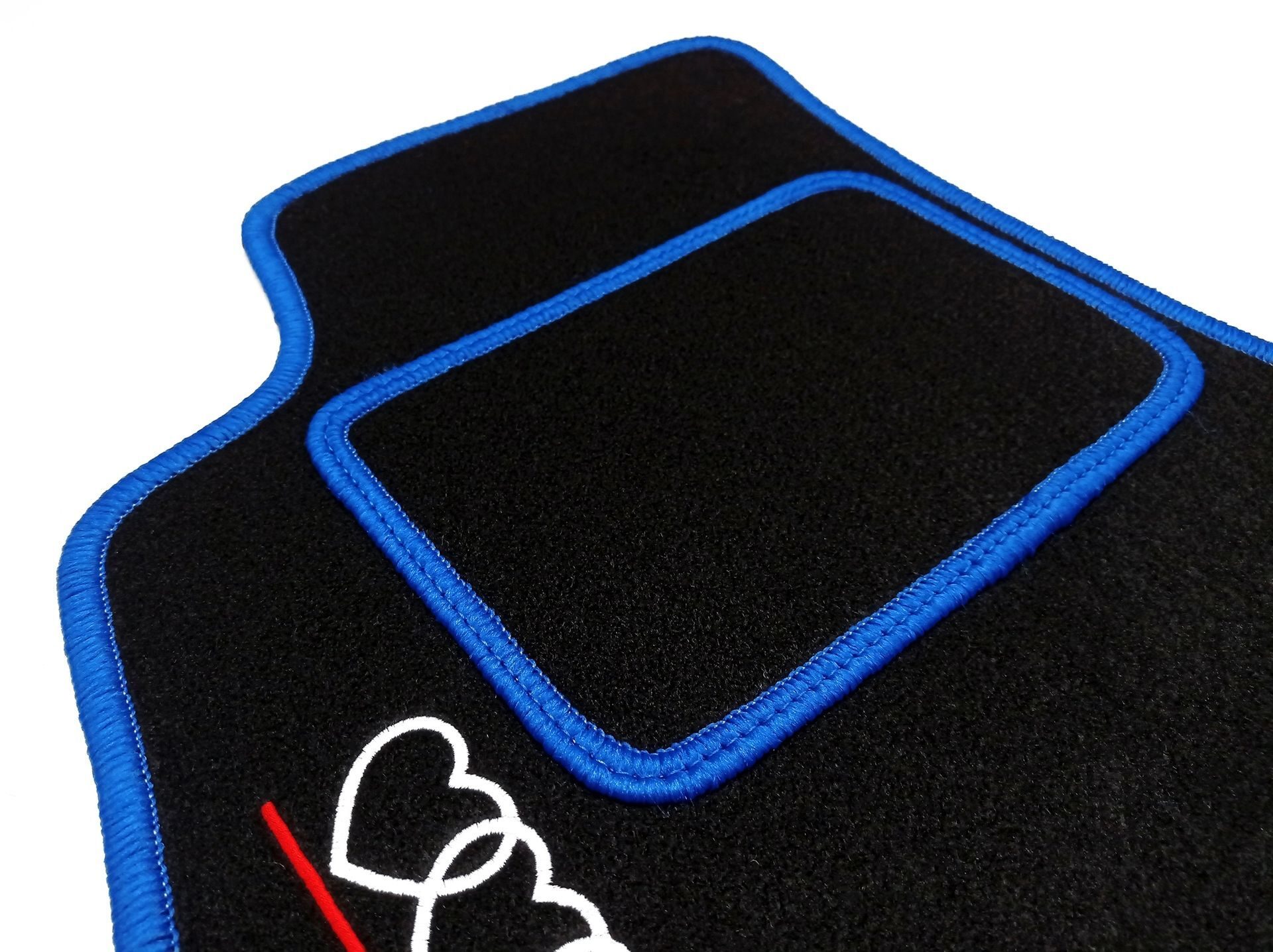 Handgemaakte velours matten vloermatten SET voor AUDI modelselectie + BORDUURSEL