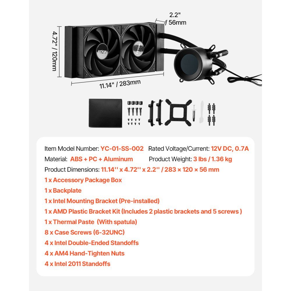 Flüssigkeitskühler AIO CPU-Wasserkühler, 120 mm PWN-Lüfter, 1,8-Zoll-Display, max. 2200 U/min, CPU-Kühler, Lüfter, PC-Wasserkühlung für Intel 115X/1366/2011/1700/1200 AMD AM4/AM5