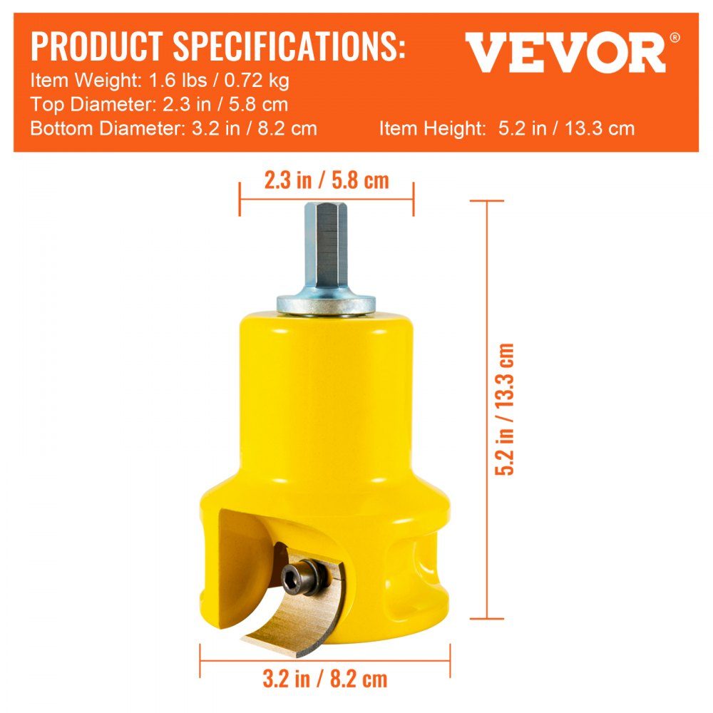 Tenon cutter Forstner drill bit 38 mm, 4 cutting edges Tenon cutter Forstner drill tenon cutter set for beam beds, beam railings, beam fences, beam tables etc. Forstner bit set yellow