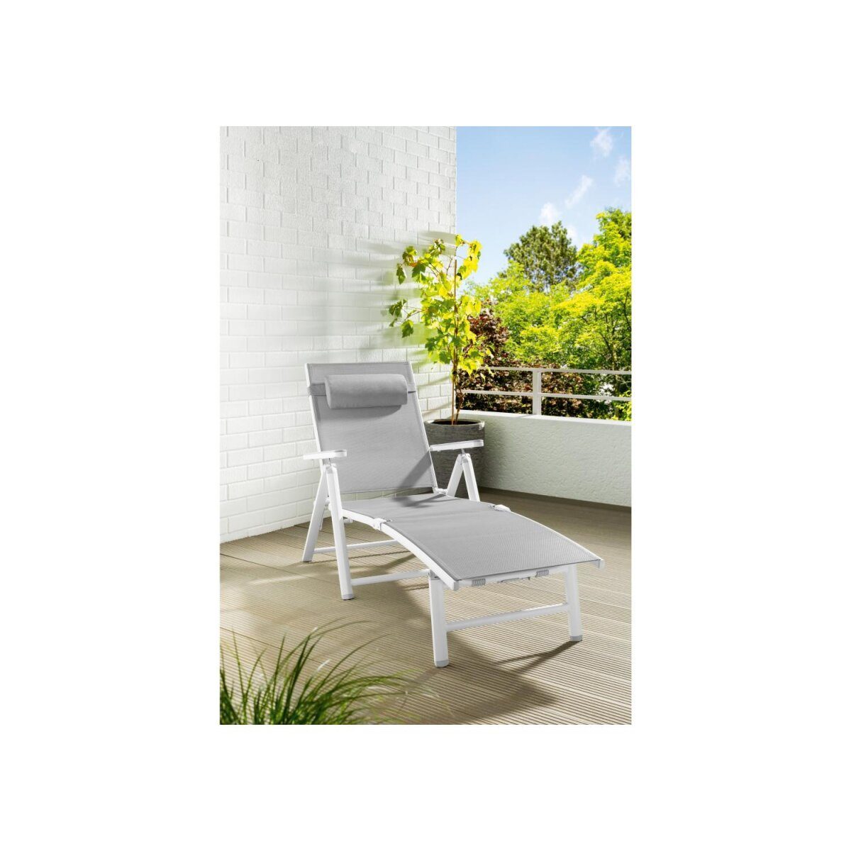 LIVARNO home aluminium ligstoel “Houston”, wit