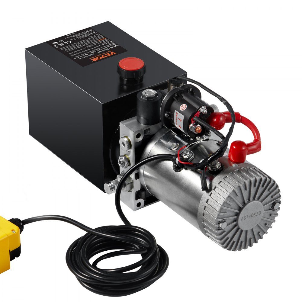 Hydraulic pump hydraulic unit 12V hydraulic unit 1600W, single-acting hydraulic pump hydraulic unit, 3.79L tank hand pump hydraulic unit, for elevators, forklifts etc