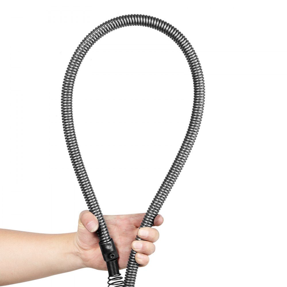 Kabel do czyszczenia rur 30 m x 19 mm, kabel do czyszczenia rur wykonany ze stali i 4 obcinaki do rur od 100 do 200 mm, kabel do czyszczenia rur z rdzeniem wewnętrznym do zlewów, odpływów podłogowych, toalet
