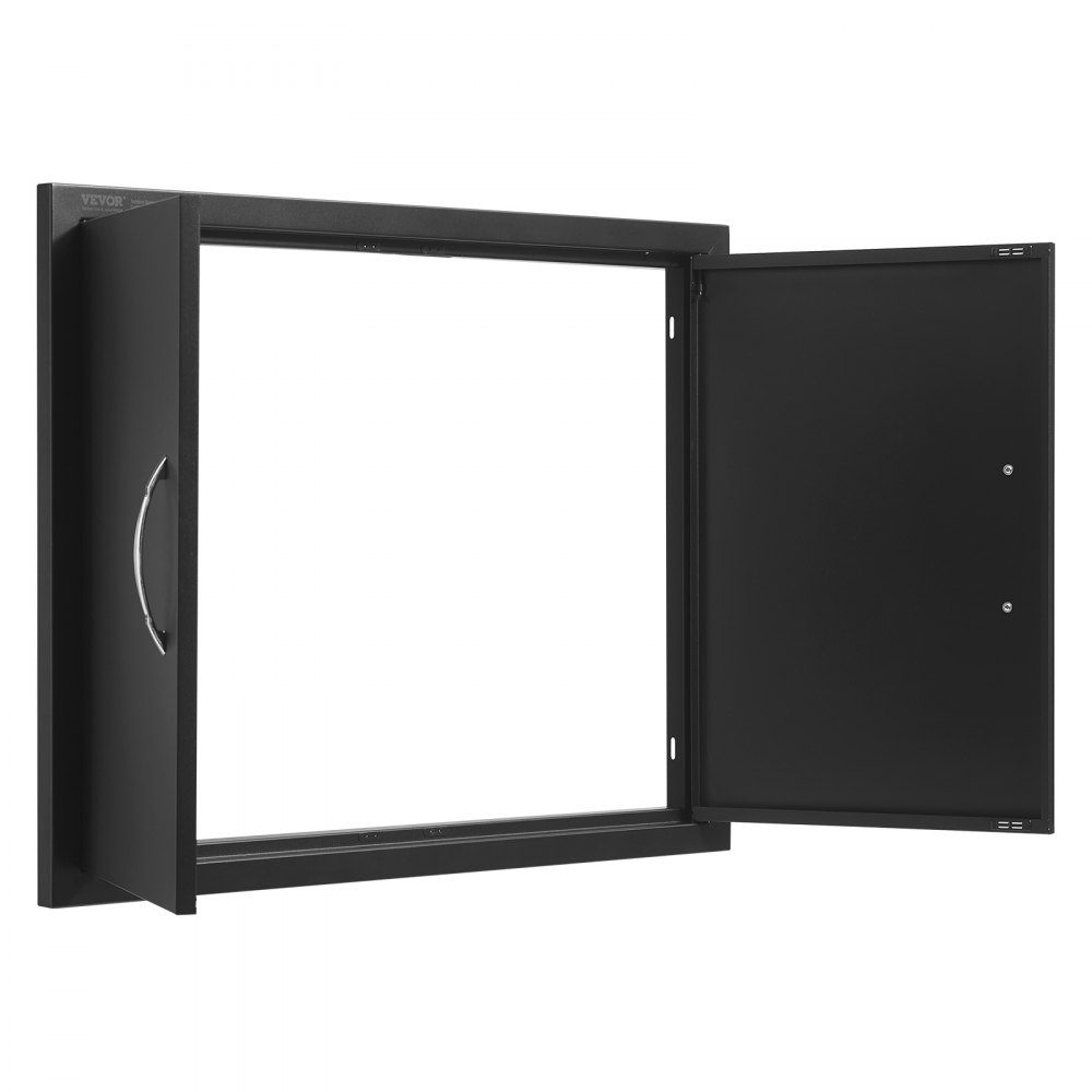 Grill-Zugangstür, 788 x 610 x 46 mm, doppelte Außenküchentür, bündige Montage, Kaltpaneeltür, vertikale Wandtür mit Griffen für Grillinsel-Grillstation (Edelstahl + ölgespritztes Produkt)