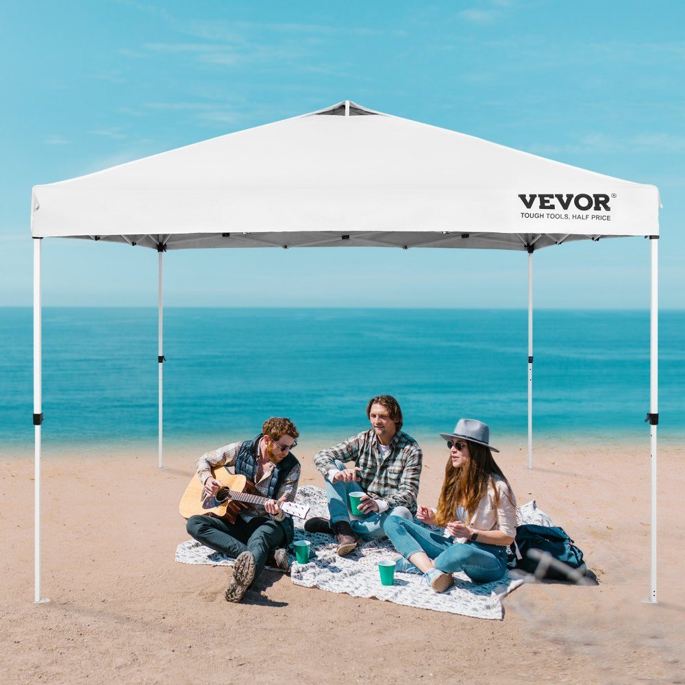 Tonnelle de jardin 120" x 120" x 120" Tente de jardin en tissu enduit d'argent PU 250D tonnelle pliante avec sac de rangement tente de fête tente pop-up pour 6-8 personnes tonnelle de jardin blanche pour voyage de camping