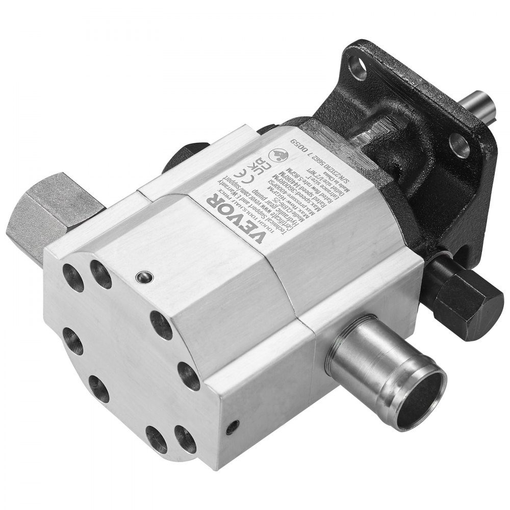 Kit de pompe hydraulique pour fendeuse de bûches, 60,6 L/min, 2 étages, 276 bars, pompe hydraulique à engrenages en aluminium avec valve, entrée 1", sortie 1/2" NPT, 3600 tr/min pour fendeuses de bûches montées sur petit moteur