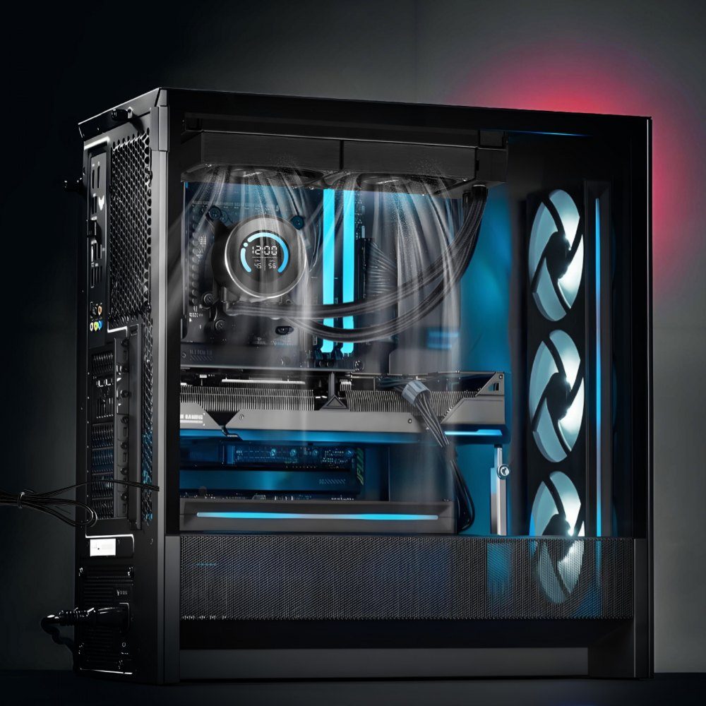 Flüssigkeitskühler AIO CPU-Wasserkühler, 120 mm PWN-Lüfter, 1,8-Zoll-Display, max. 2200 U/min, CPU-Kühler, Lüfter, PC-Wasserkühlung für Intel 115X/1366/2011/1700/1200 AMD AM4/AM5
