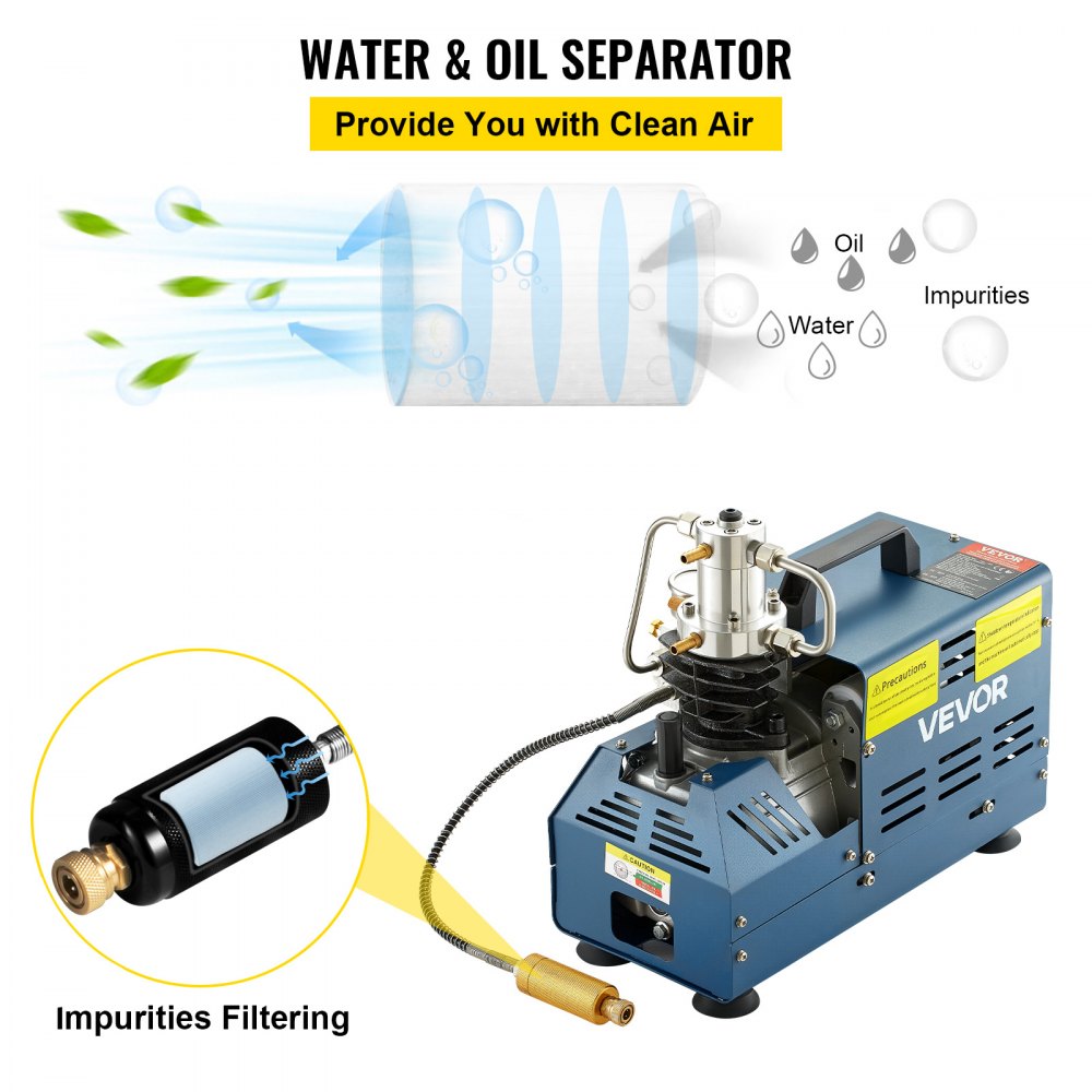 Hochdruckkompressor, 4500 PSI/30 MPA/300 BAR Hochdruck-Luftkompressor, 1800 W 220 V manueller Stopp-Luftpistolenkompressor, geeignet für Paintball-Luftgewehr, PCP-Gewehr, Luftpistole, Tauchflasche Hochdruckkompressor, 4500 PSI/30 MPA/300 BAR Hochdruck-Luftkompressor, 1800 W 220 V manueller Stopp-Luftpistolenkompressor, geeignet für Paintball-Luftgewehr, PCP-Gewehr, Luftpistole, Tauchflasche