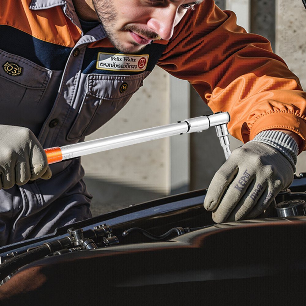 Click Torque Wrench Set (Adjustable) with 1/2" Drive 27.1-216.8N.m, Two Way Torque Wrench Set with Dual Range Scales, 72 Teeth ±3% High Precision for Car Repair