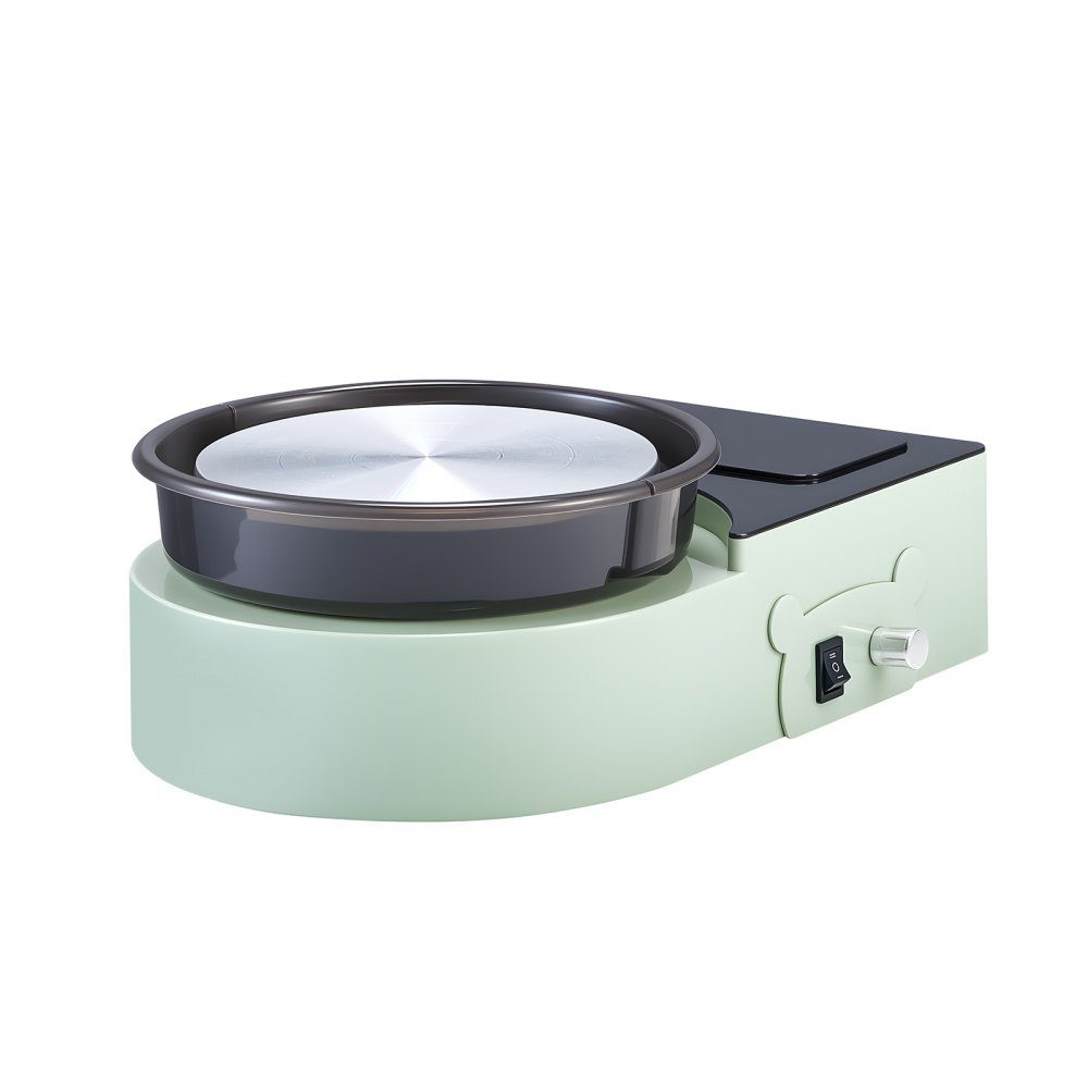 Mini Pottery Wheel Machine, 158mm Turntable with Adjustable Rotation Speed, Electric Clay Wheel with Clay Molding Tools, Suitable for DIY Pottery Classes, Green
