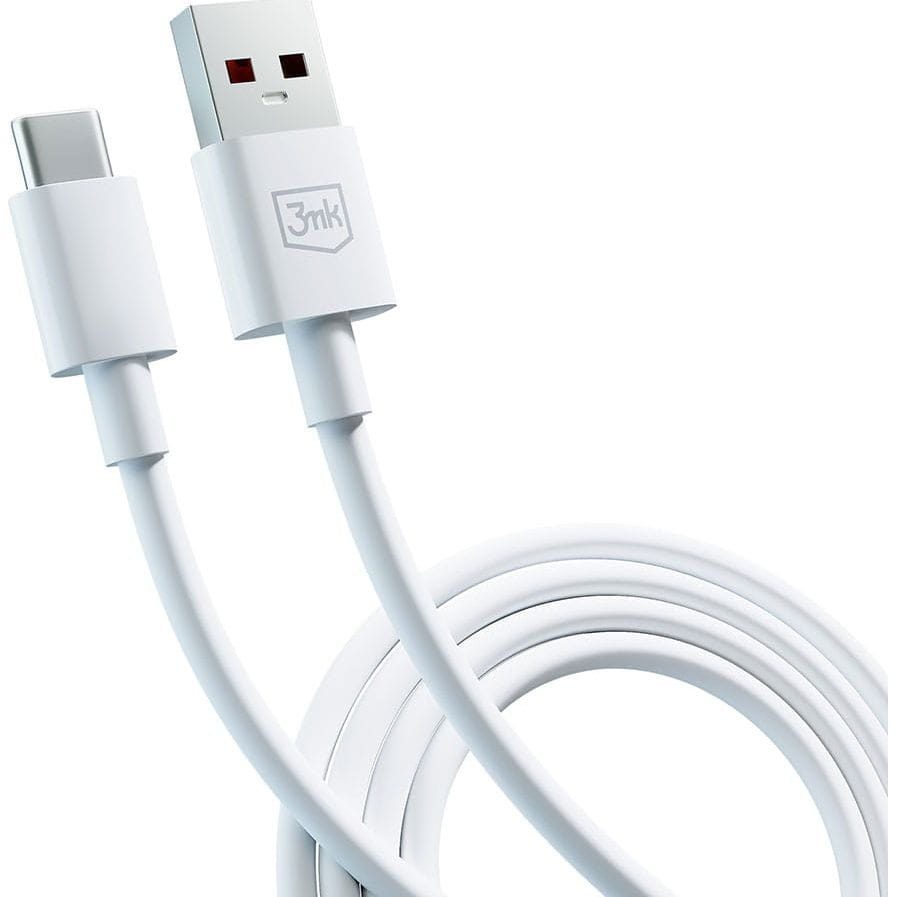 3MK WEISSES USB-A-AUF-USB-C-ADAPTERKABEL 60 W 5 A 1,2 m – Art.-Nr. HT-49957