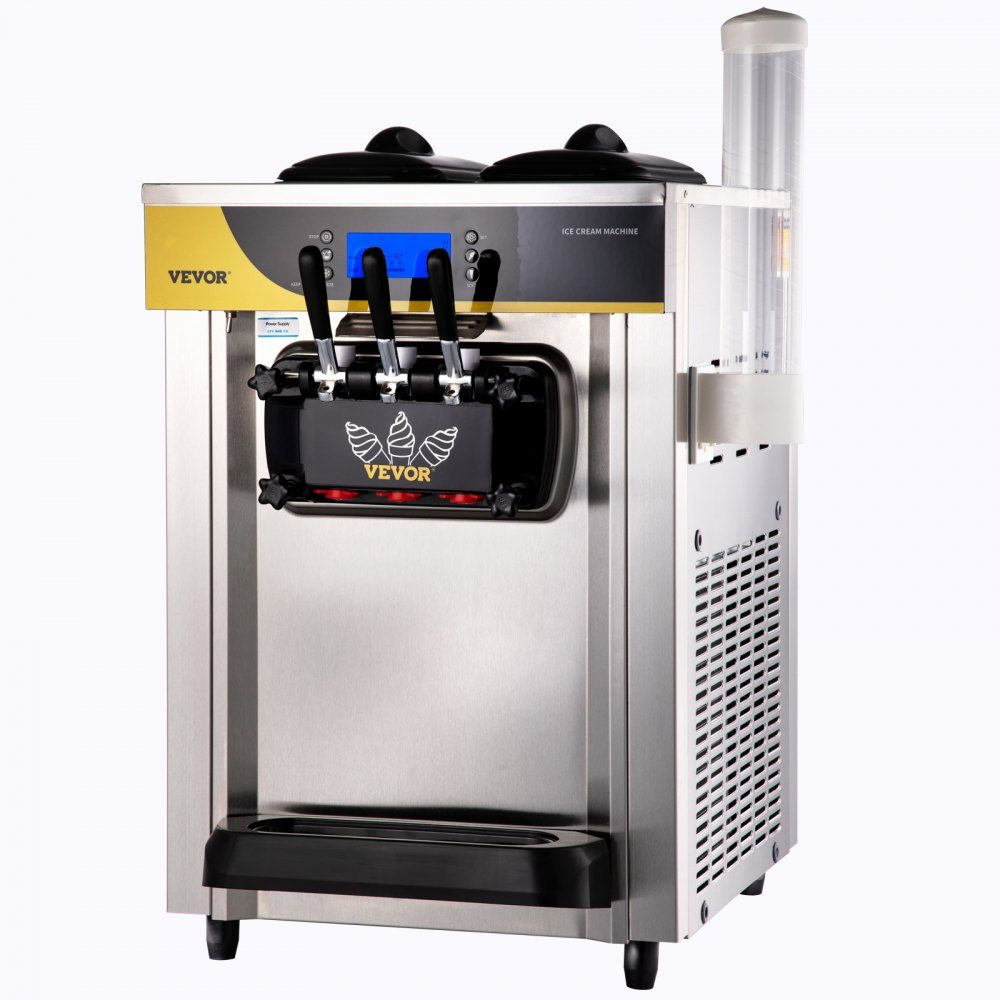 Machine à glace molle commerciale 22-30L/H, machine à glace professionnelle avec écran LCD, 3 saveurs, conception de bureau pour restaurants et entreprises