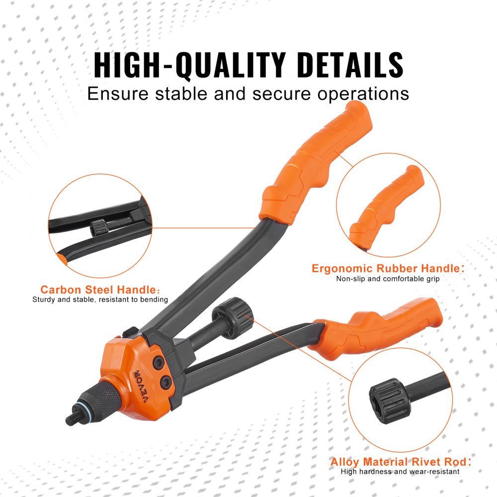 Rivet nut pliers set blind rivet nut pliers 410 mm, rivet pliers 13 sets of nuts and thorns, rivet nut tool M3 M4 M5 M6 M8 M10 M12 professional hand rivet pliers, riveting machine thread rivets