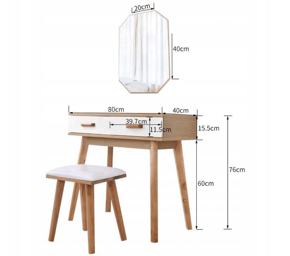 #BESTDEAL# Coiffeuse complète avec tabouret et miroir SET