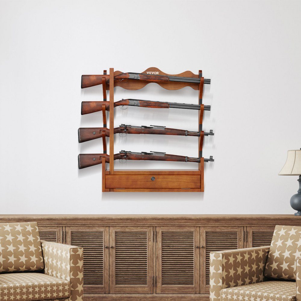 Gun Rack for Gun Storage, 4 Rifles, Gun Holder, Safe Accessories for Rifles and Shotguns, Gun Rack in Gun Cabinet, Shotgun Rifle Rack, Load Capacity 60kg