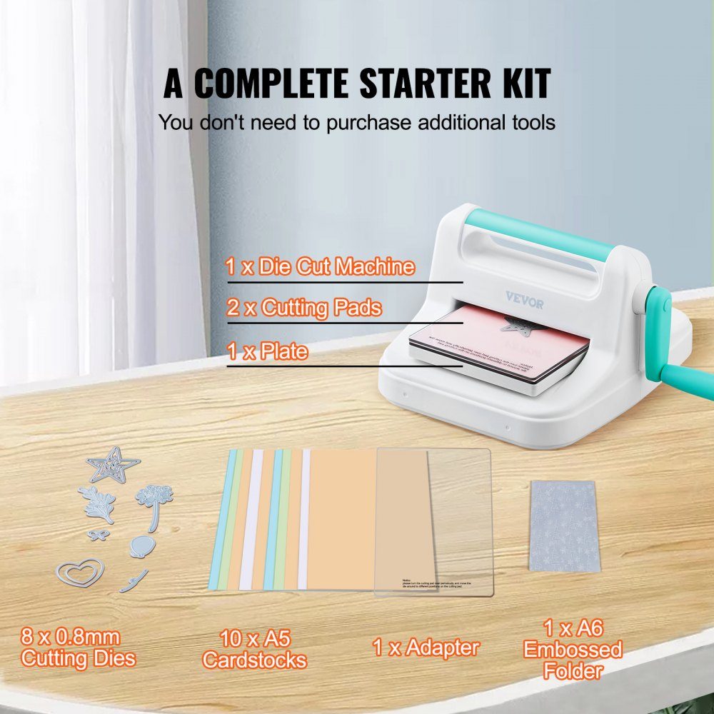 Die Cutting and Embossing Machine, Scrapbooking Embossing Machine, 160mm Opening Size, My Life Handmade Starter Kit, Manual Embossing Machine Kit, DIY Craft Cards, Invitations, Home Decoration etc