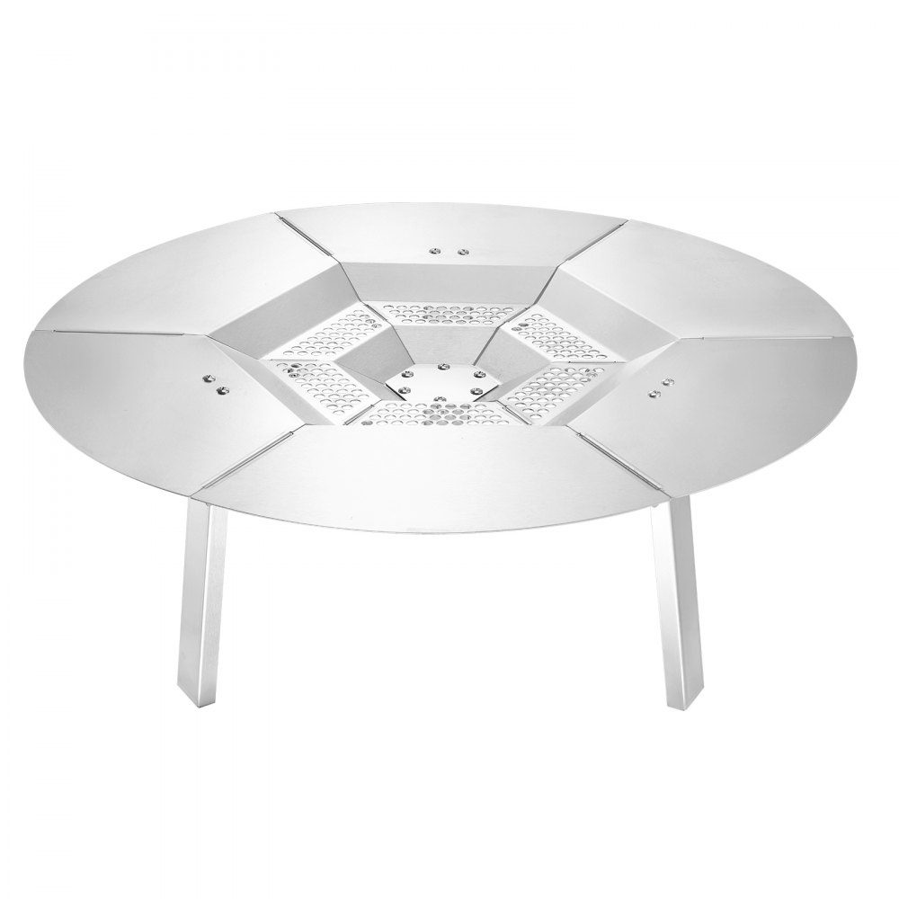 Diffuseur de chaleur pour bol à feu φ 635 x 254 mm Protecteur thermique rond pour foyer à bois Diffuseur de chaleur en acier inoxydable 304 Couvercle de brûleur amovible Accessoires de camping