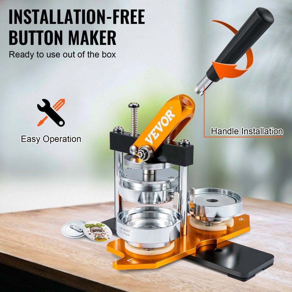 Button Machine 3" Badge Punch Press Kit, DIY-cadeaus voor kinderen, Button Making Machine, Button Badge Making met 100 Button Parts, Circle Cutter en Magic Book