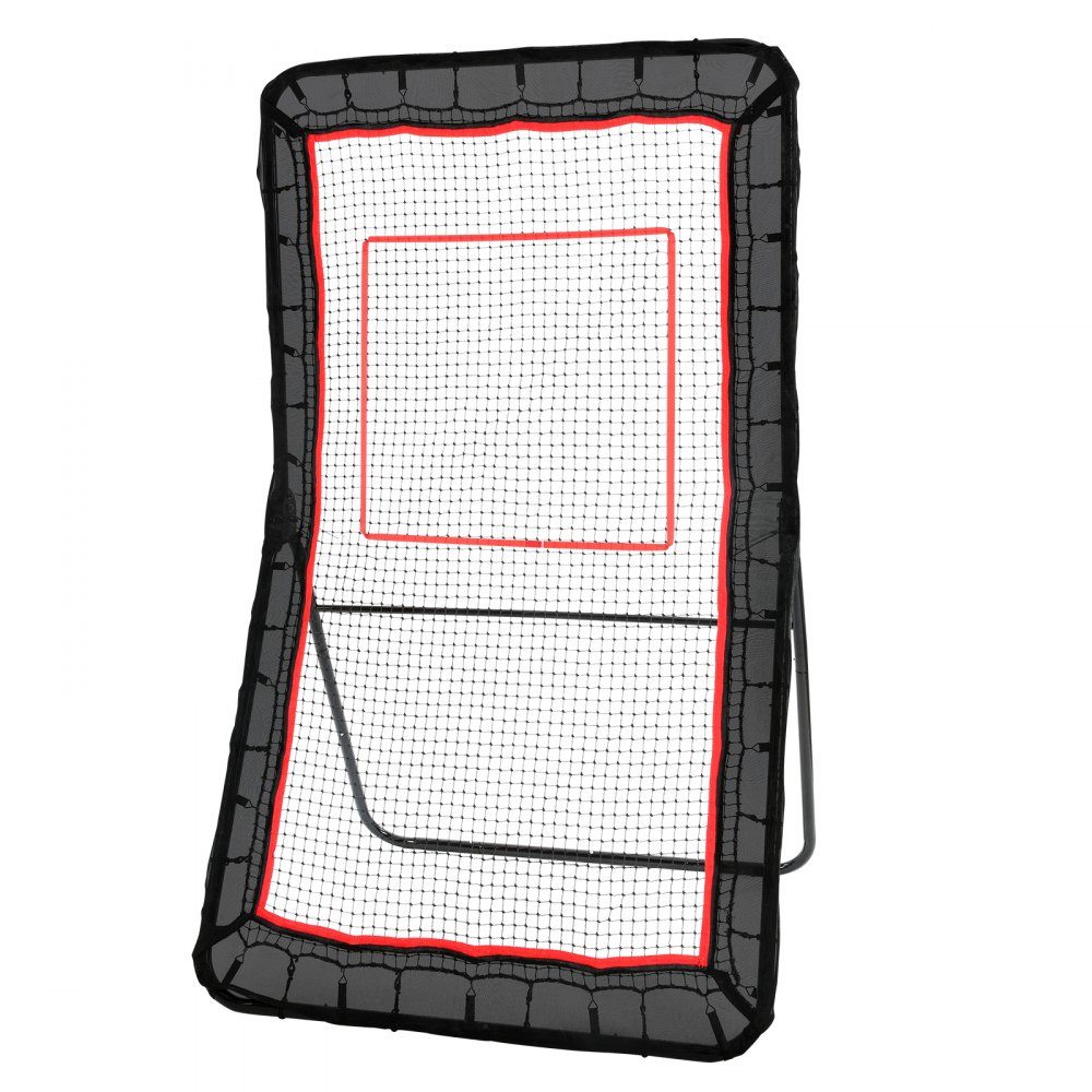 Hinterhof-Lacrosse-Rebounder, 1,2 x 2,1 m, Volleyball-Rebound-Netz, Pitchback, Throwback, Baseball, Softball, Return-Trainingsbildschirm, verstellbarer Winkel, Schießübungs-Trainingswand mit Zielscheibe