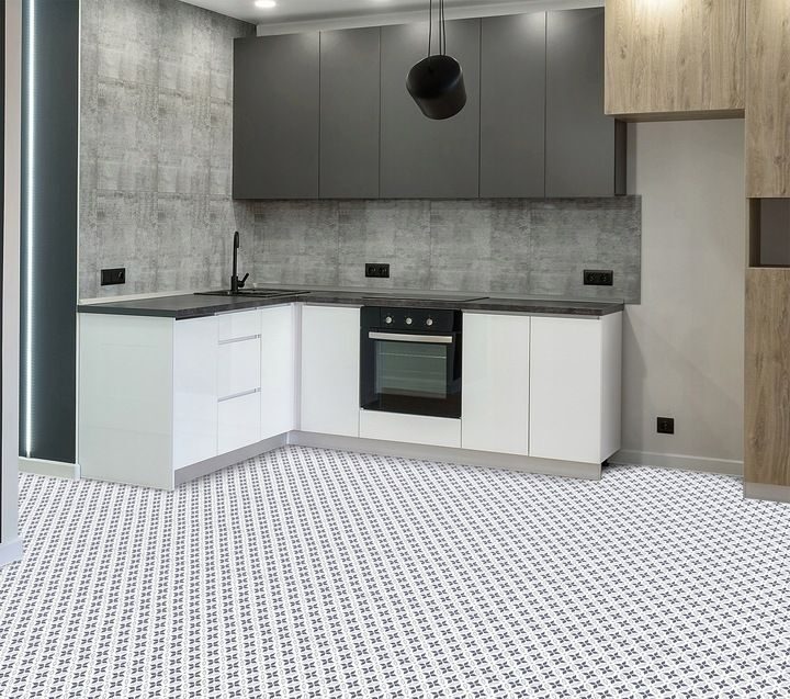 9x self-adhesive PVC tiles, 30x30 cm, SPANISH PATTERN