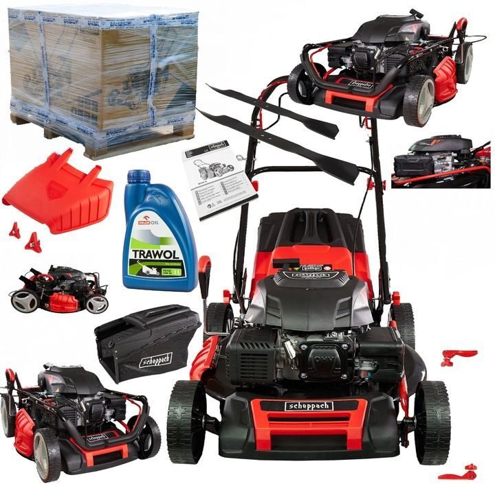 SCHEPPACH MS225 OHV 2021 53CM Benzin-Rasenmäher mit BATTERIE-Starter-XXL-Set