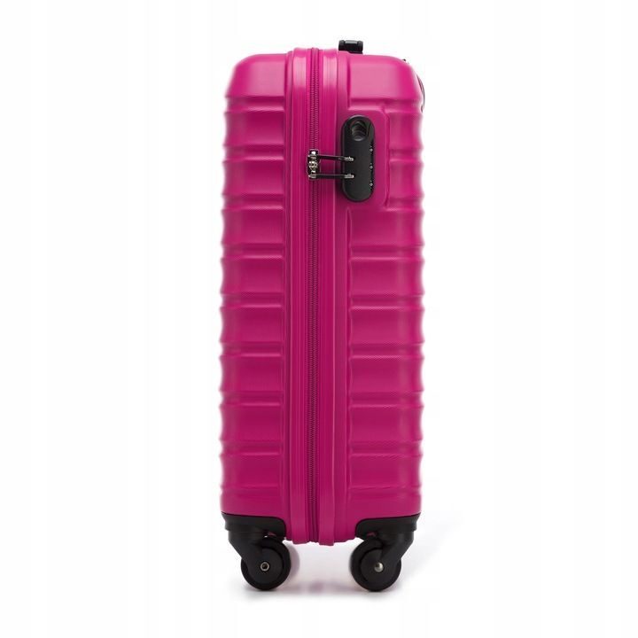 Valise premium valise de voyage valise de bord avec baleines plastique ABS 34l rose