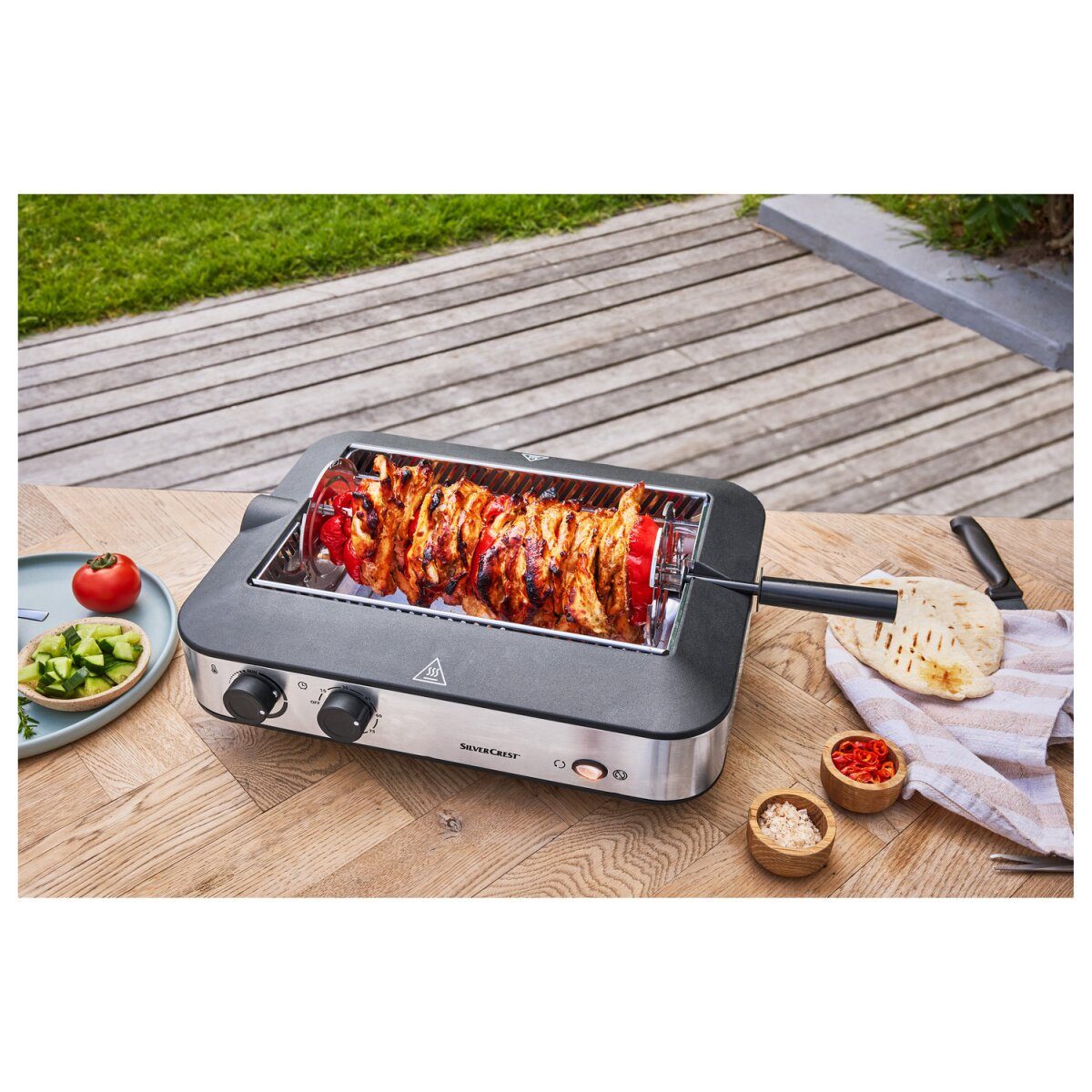 SILVERCREST® KITCHEN TOOLS Multifunktionsgrill SMEG 1600 A1, mit Kebabfunktion