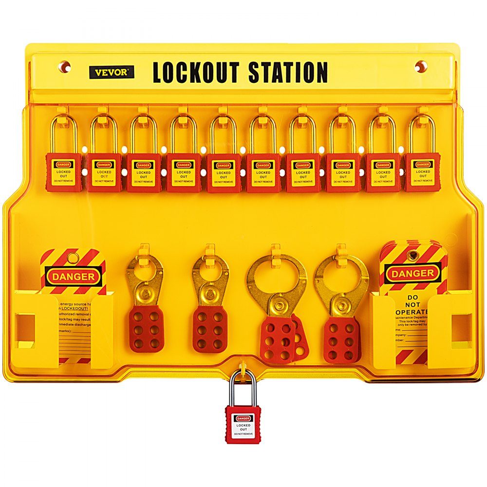 Lockout Tagout Kit 58-delig stroomonderbrekerslot Hasp Tag en veiligheidshangslot opbergtas voor slot- en tagproducten en elektrische veiligheidsapparatuur