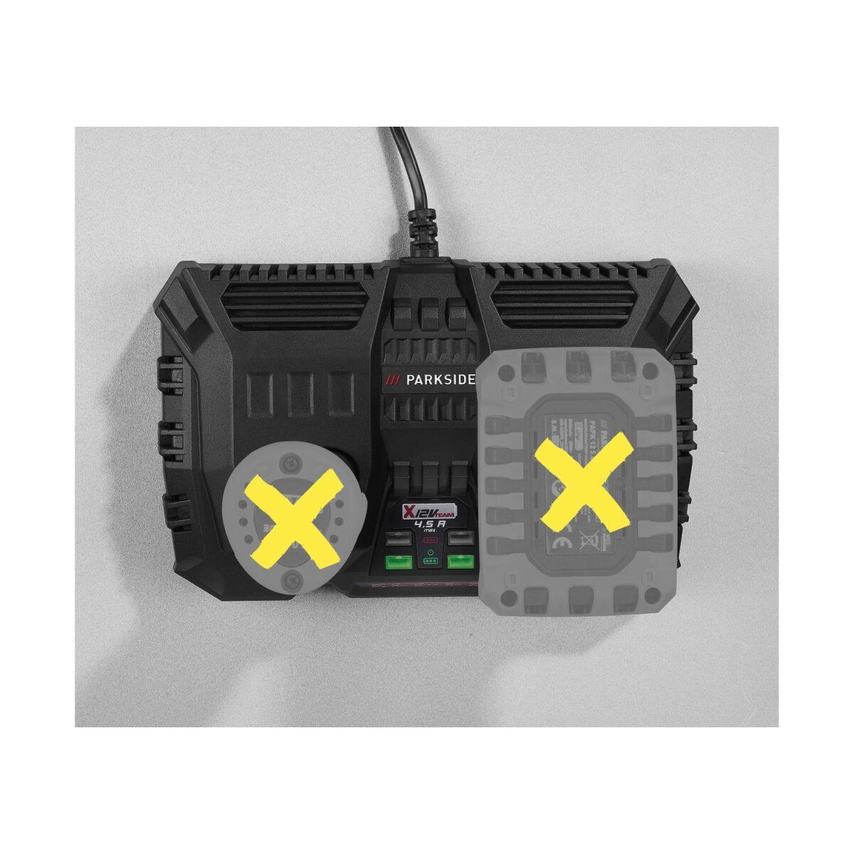 PARKSIDE® 12 V / 2 x 4,5 A / Doppel-Ladegerät »PDSLK 12 B2«, ohne Akkus