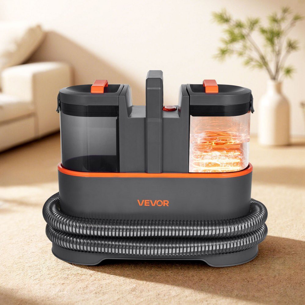 Machine de nettoyage de tapis, réservoir d'eau douce de 1,5 L et réservoir d'eau sale de 0,8 L, nettoyeur de tissus d'ameublement portable, aspirateur de lavage 11,5 kPa, nettoyeur de taches en profondeur pour tapis, canapé, nettoyage ménager