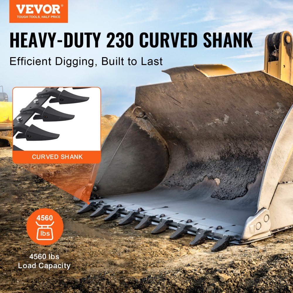 Shovel Stand, 1.8m Heavy Duty Tractor Shovel, 9 Tooth Rail for Loader, Tractor, Skid Steer, 2000kg Load Capacity, Bolt-on Design, for Efficient Soil Excavation and Shovel Protection