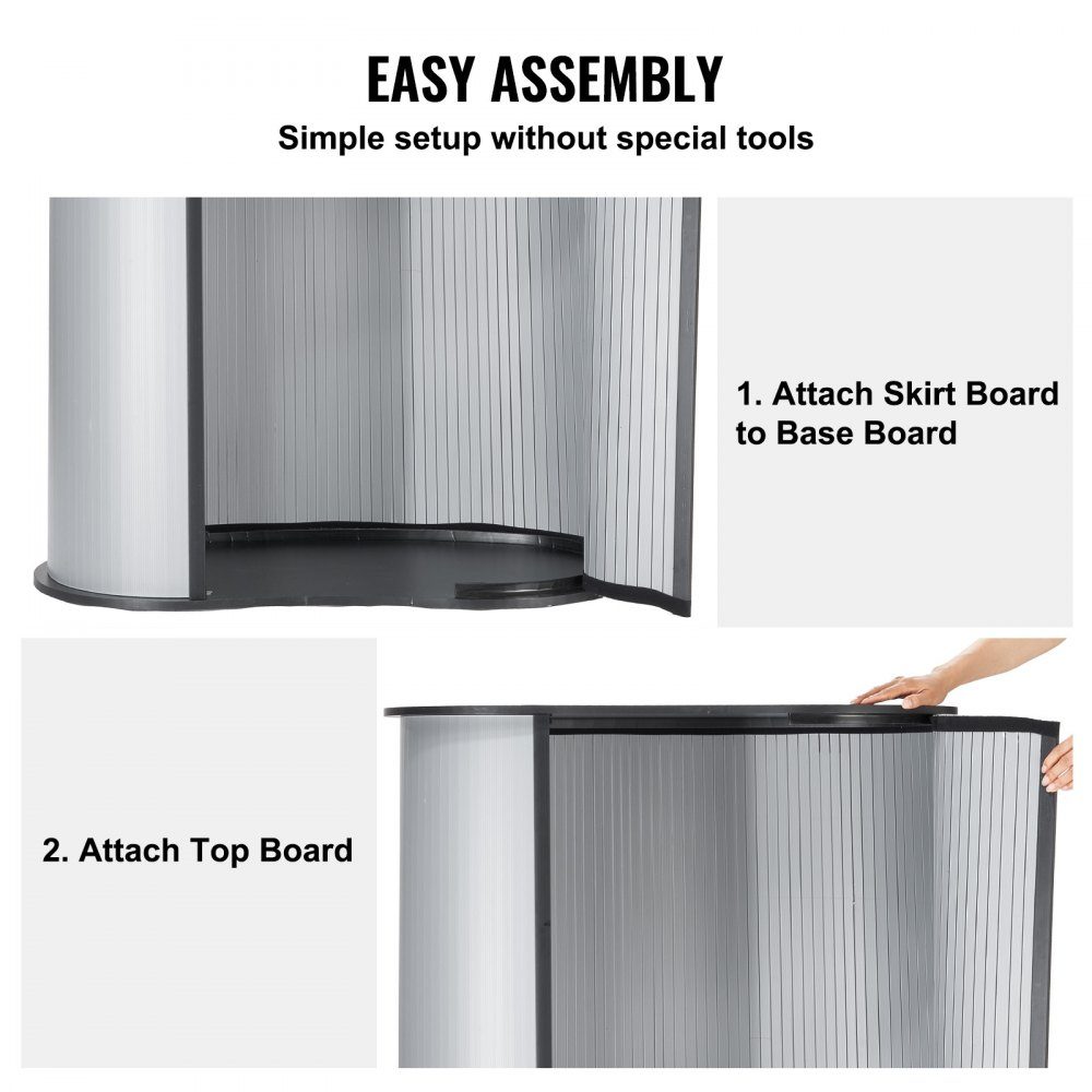 Portable Trade Show Counter, Trade Show Counter, 90x49x94cm Trade Show Stand, Exhibition Counter Stand, Foldable Promotion Retail Standing Table, Pop Up Podium with Storage Compartment, Carry Bag