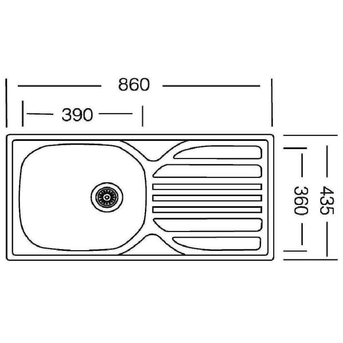 *AANBIEDING* Inbouwspoelbak RVS glad 860 x 435