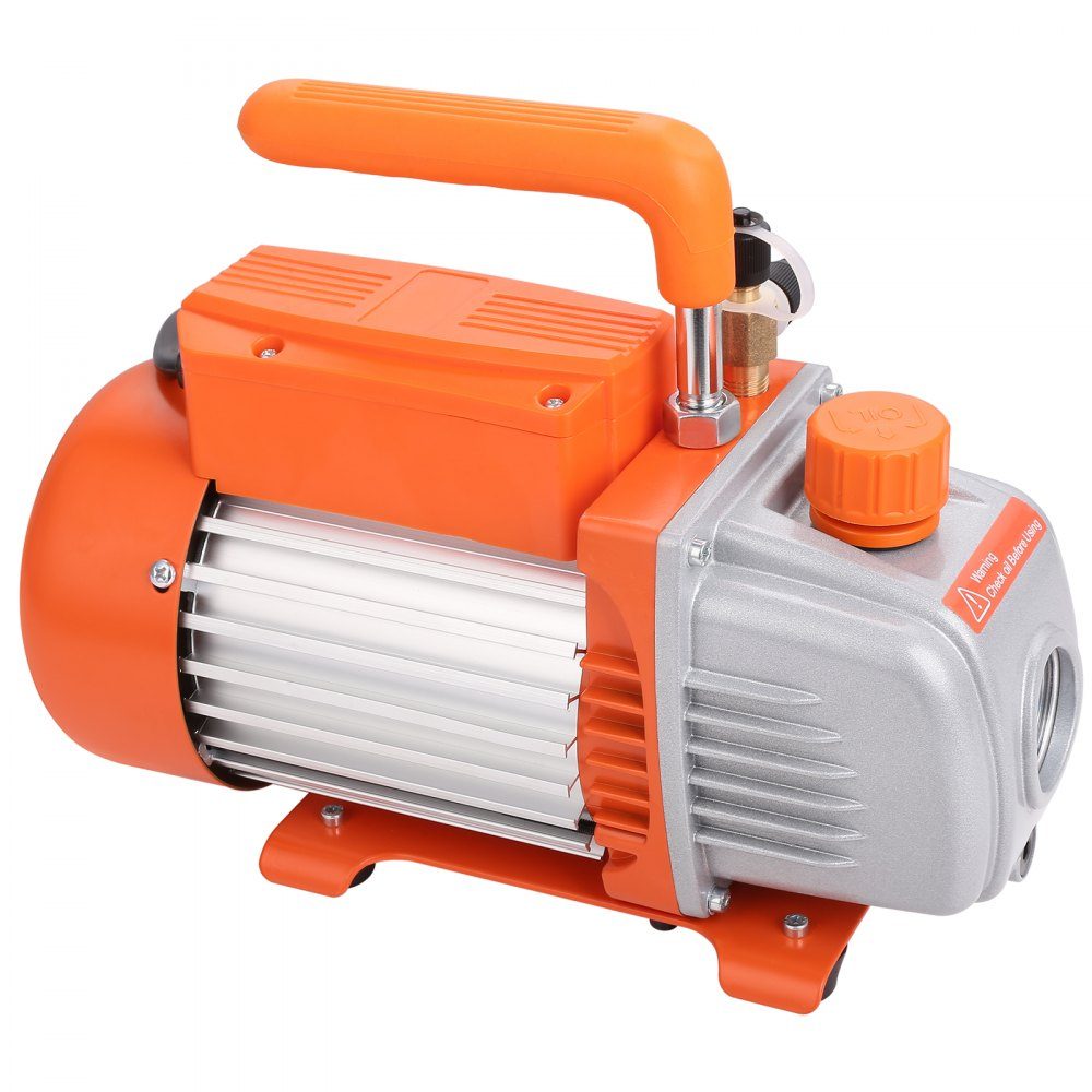 Vacuum Pump 150W Vacuum Pump 1 Stage Air Conditioning Pump 100L/min Flow 1440RPM Speed ​​0.64/1.27cm SAE Inlet Vacuum Equipment 5Pa Pure Copper Motor HVAC/Auto Refrigerant Charging