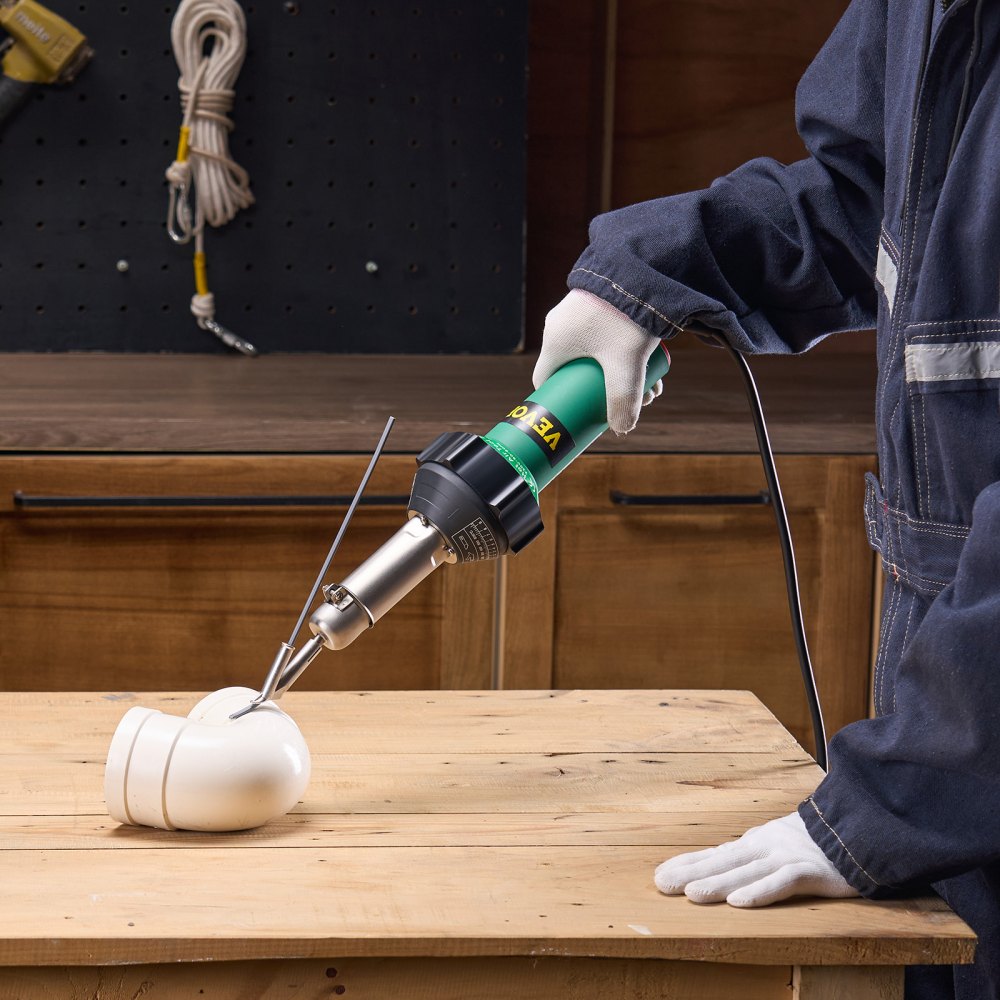 Hetelucht-kunststoflasapparaat, 1600 W heteluchtpistool, 50-600 ° C PVC TPO-vinyllasbrander, heteluchtlasapparaatset met 11 accessoires - gereedschapskist, mondstuk, roller, messen voor PP/PE/PVC Hetelucht-kunststoflasapparaat, 1600 W heteluchtpistool, 50-600 ° C PVC TPO-vinyllasbrander, heteluchtlasapparaatset met 11 accessoires - gereedschapskist, mondstuk, roller, messen voor PP/PE/PVC